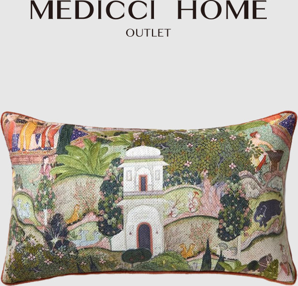 Medicci Home Toscana Garden Dekorativer Kissenbezug im Retro-Design mit floralem Muster, Lendenkissenbezug für dein Wohnzimmer, Breite: 30 cm, Tiefe: 30 cm - Bild 1