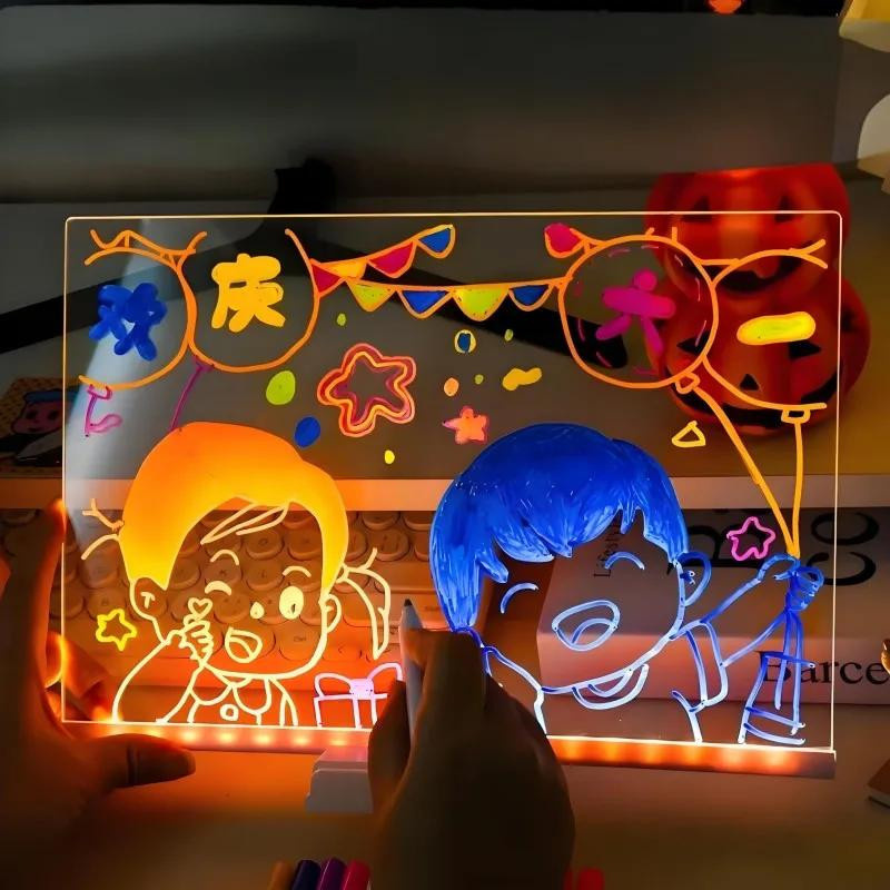 YJMP LED Notiztafel mit Nachtlicht Acryl Bunt 7-teiliges Set - Bild 6