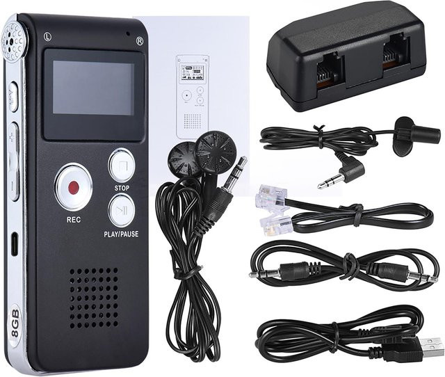 Honor Electronics Digitales Diktiergerät MP3 Musik Player mit 8GB Speicher in Schwarz - Bild 1