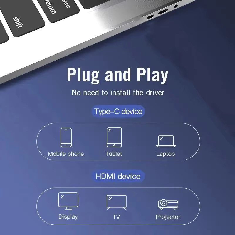MIZIQIER USB C auf HDMI Kabel für 4K Auflösung, kompatibel mit Thunderbolt 3/4, MacBook und iPhone 15 - Bild 5