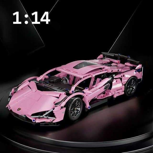 Duke King Bausteine Auto, Rosa, 1:14, ab 6 Jahre - Bild 1