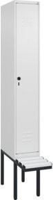 C+P Spind Classic PLUS Garderobenschrank mit Sitzbank, 1 Abteil, Farbe Reinweiß, B/H/T: 212,0 x 81,5 x 30,0 cm - Bild 1