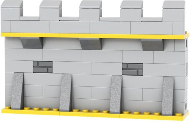 Mittelalter Bausteine Pferdestall, gelb, ab 6 Jahren - Bild 1