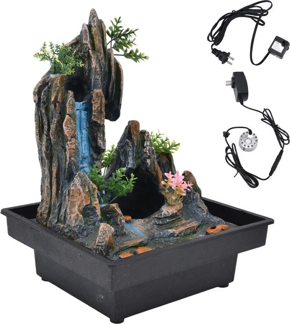 Aimo Tischbrunnen mit künstlichem Felsen und automatischer Pumpe in Multicolour - Bild 1