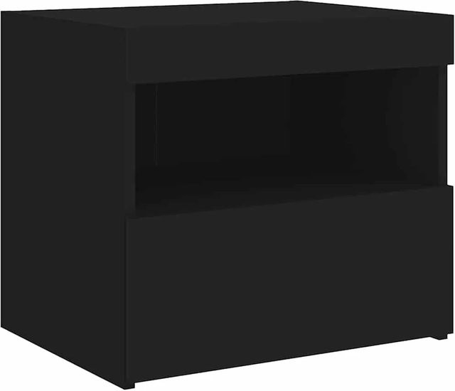 vidaXL Nachttisch mit integrierter LED-Beleuchtung in Schwarz, B/T/H: 50 x 40 x 45 cm - Bild 1