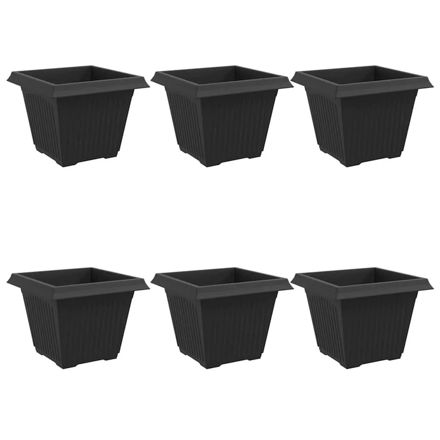 6er Set quadratische Blumentöpfe von vidaXL in Schwarz, B/T/H: 43 x 43 x 33,5 cm - Bild 2