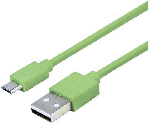 BBC micro:bit Daten- und Stromkabel Grün, 1x USB 2.0 Stecker A auf 1x USB 2.0 Stecker Micro-B, Länge: 0,30 m - Bild 1
