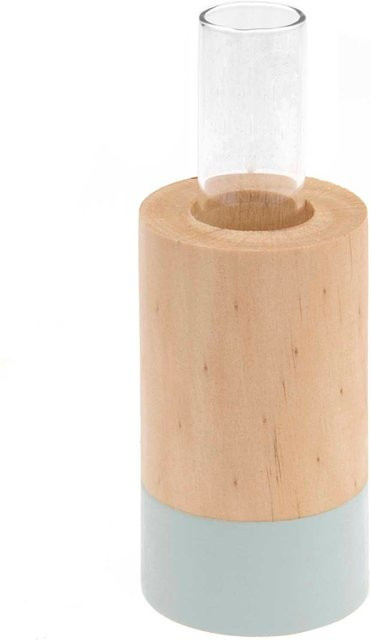 Rico Design Holz Vase mit Reagenzglas in Mint - Bild 1