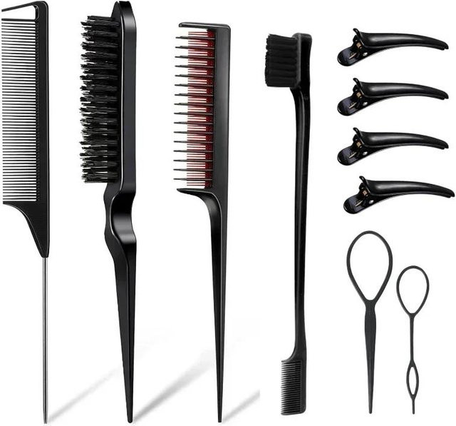 NATAWA Haarstyling Kamm Set, 10 Stück, Schwarz, Unisex - Bild 1