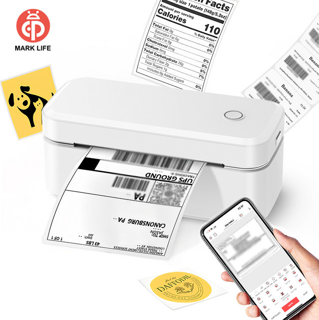 Marklife Thermoetikettendrucker X4 Mini, tragbarer Bluetooth-Etikettendrucker für kleine Versandetiketten, kompatibel mit iPhone, Android, Mac und Windows - Bild 1
