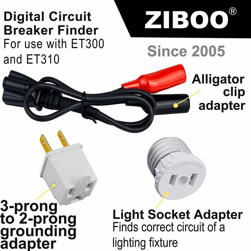 ZIBOO 69411 Zubehörset für Leistungsschalter-Sucher mit Leitungen und Adaptern kompatibel mit ET300 und ET310 - Bild 5
