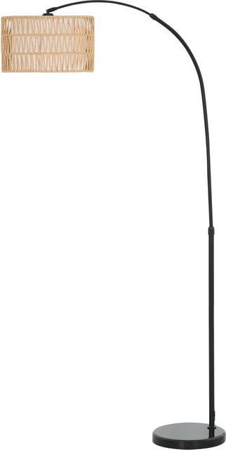 HOMCOM Stehlampe aus Metall und Marmor in Schwarz und Braun, höhenverstellbar, E27, B: 34 cm, T: 93 cm, H: 144-175 cm - Bild 1