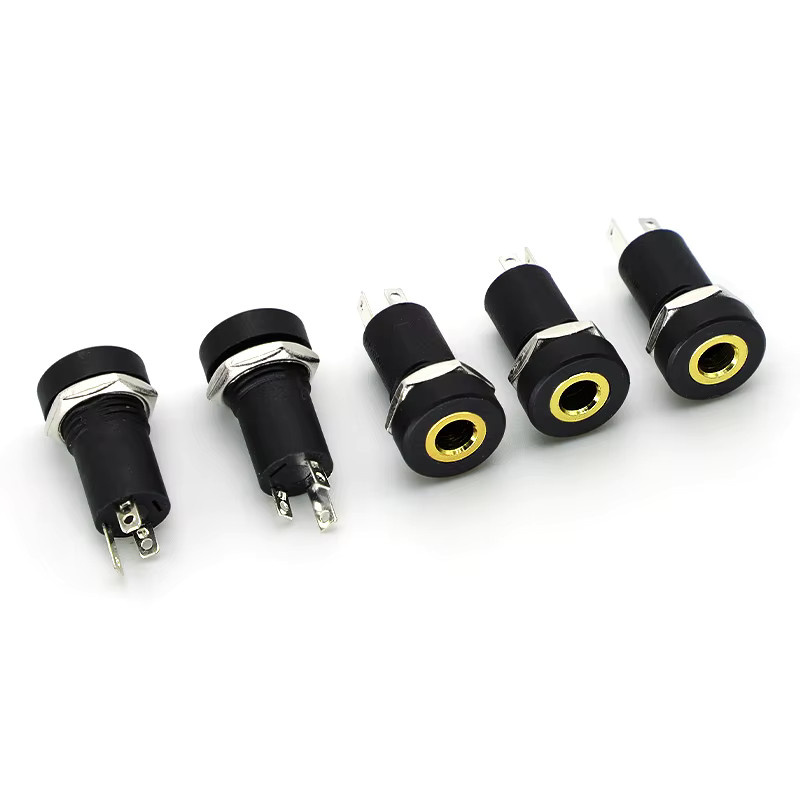 JCD Stereo 3,5-mm-Audio-Klinkenbuchse PJ-392A, 3-polig mit Lötanschluss zur Panelmontage, Schwarz - Bild 2