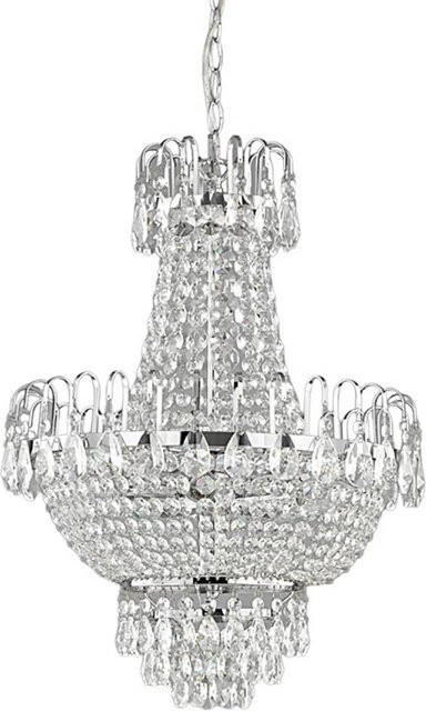 Lindby Pendelleuchte Casparia Retro Vintage Antik, 5-flammig, transparentes Kristallglas, E14 - Bild 1