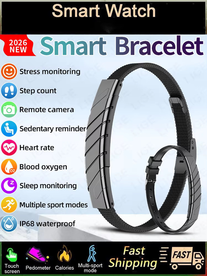 LIGE Smart-Armband für Damen mit Herzfrequenzmessung, Blutsauerstoffmessung und Schlafüberwachung in Schwarz und Silber - Bild 5
