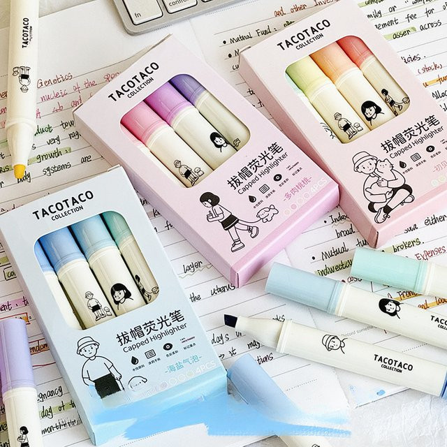 Pastellfarbener Textmarker Set mit weichen Farbkonturen für Journaling, Schule und Büro in Mehrfarben - Bild 1