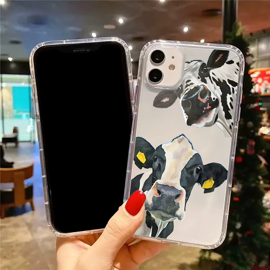 Transparente Silikon Handyhülle mit Kuhmuster für Apple iPhone Modelle (iPhone 11 bis iPhone 17 Pro Max) - Bild 4