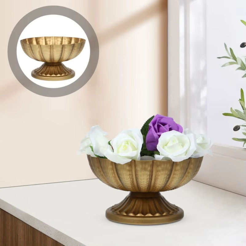 Vintage Blumentopf aus Schmiedeeisen in Gold für deine Pflanzen und Dekoration - Bild 4