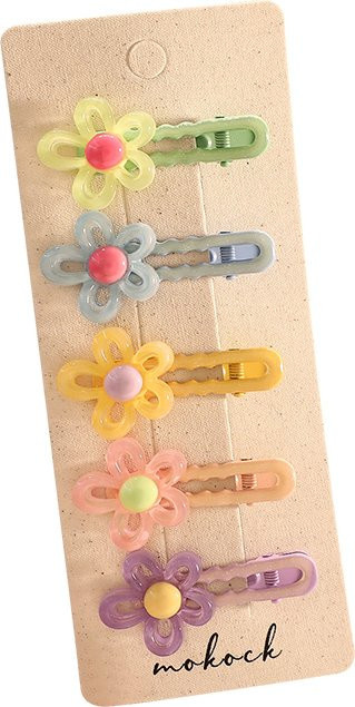 raindo Haarspangen-Set für Kinder, 5-teilig, Blumen, Herzen und Schleifen - Bild 1