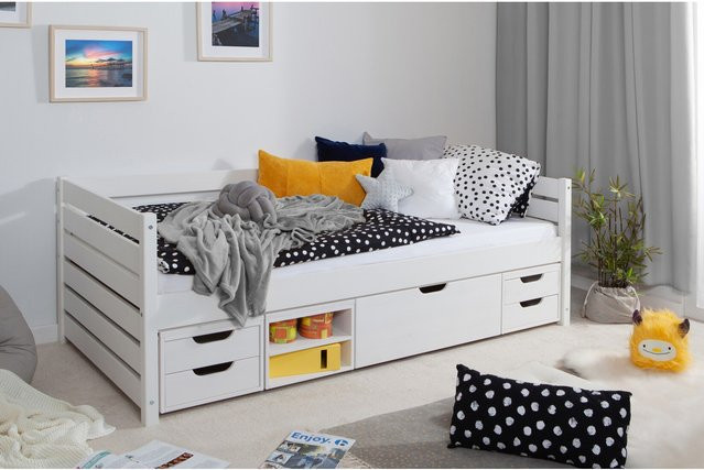 TiCAA Sofabett Naomi mit Funktionsschubkästen und Schlaffunktion, B/T: 90 x 200 cm - Bild 1