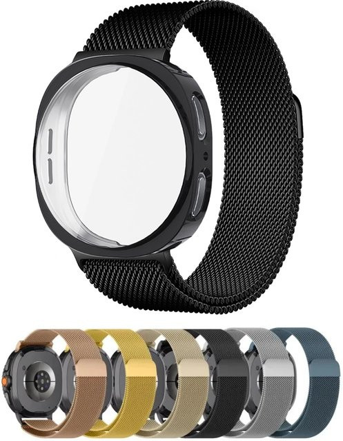 Uhrenarmband Edelstahl, Milanaise, Schwarz, für Samsung Galaxy Watch 8 - Bild 1