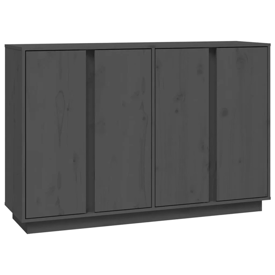 vidaXL Sideboard aus Massivholz Kiefer in Grau, rustikales Design, B/T/H: 120 x 35 x 80 cm - Bild 2