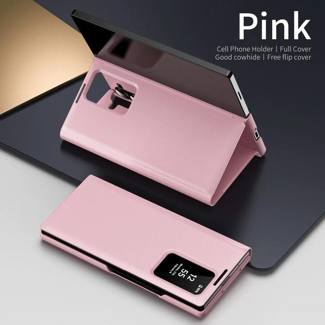 Original View Smart Window Wallet Lederhülle für Samsung Galaxy Z Fold 7 6 5 4 3 5G in Rosa - Bild 1