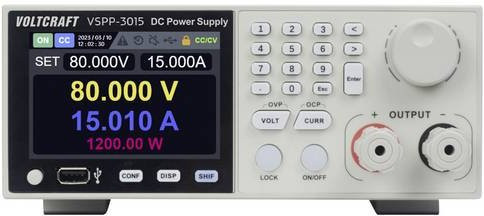 Voltcraft VSPP-3015 Labornetzgerät für Rackeinbau in Silber, einstellbar 0 - 150 V/DC, 0 - 30A, 3000W, programmierbar über USB, RS-485 und LAN - Bild 1