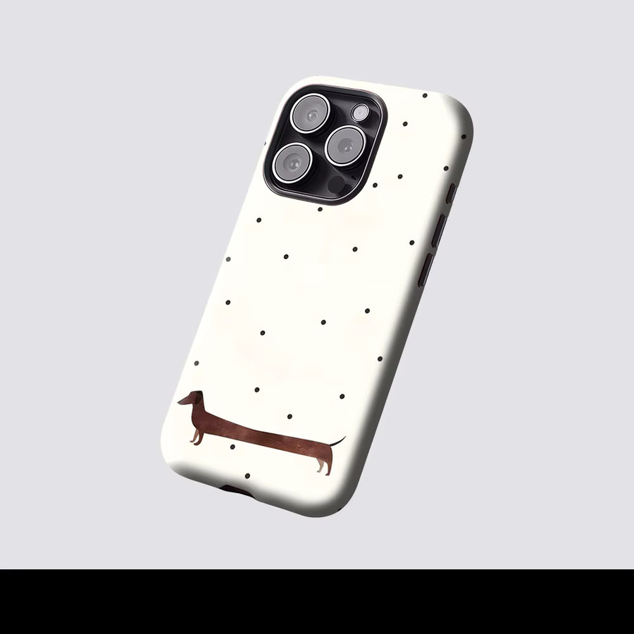 Potdemiel Magnetische Handyhülle Dackel & Punkte für iPhone 17 16 15 14 13 Pro Max Plus Weiß - Bild 2