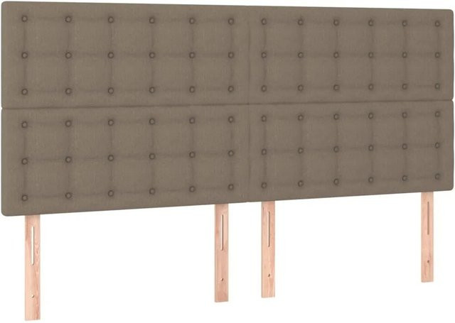 vidaXL Kopfteil in Beige aus Stoff, Breite: 200 cm, Tiefe: 5 cm, Höhe: 118 cm bis 128 cm - Bild 1