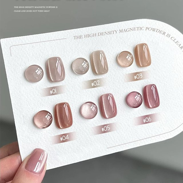 MIANEL NAIL Cat Eye Magnet Gel Nagellack, Nude Rosa, Schimmernd, 12 ml - Bild 1