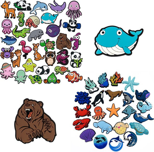 Lanxi League Schuh-Charms Meerestiere, Panda, Krokodil, Kinder - Bild 1