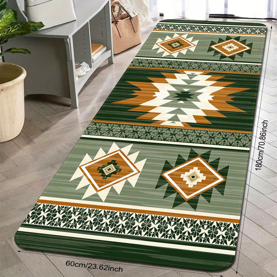 VIKAMA 2er-Set Vintage-Teppiche in Grün für Küche, Badezimmer, Wohnzimmer oder Schlafzimmer - Bild 4