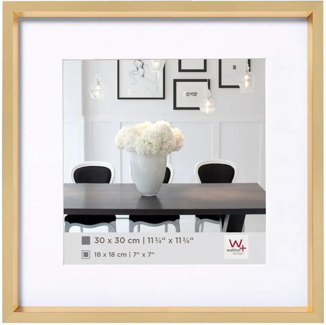 Walther Design Steel Style Kunststoff Bilderrahmen Gold, B/H: 40 x 40 cm - Bild 1