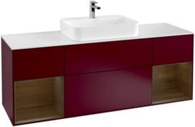 V&B Waschtischunterschrank Finion mit Wandbeleuchtung, Farbe: Weiß, Breite: 160 cm, Tiefe: 50,1 cm - Bild 1
