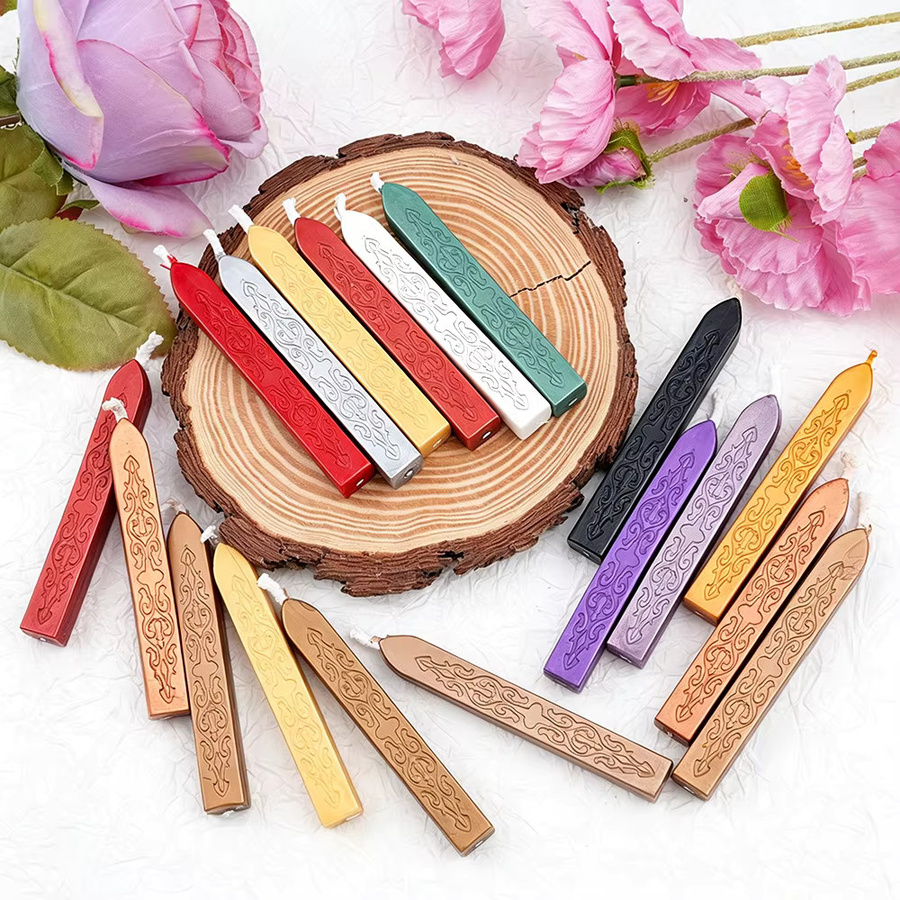 12-farbiger Siegelwachsstift mit antikem Pfeilmuster in Multicolour für Briefe und Hochzeitseinladungen - Bild 3