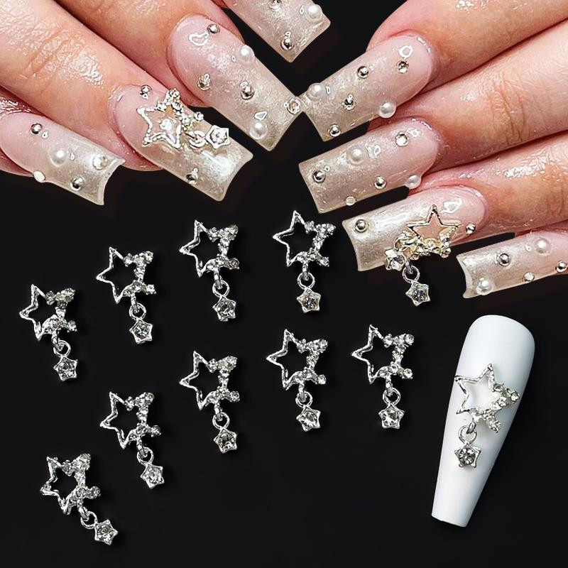 NATAWA Pentagramm Stern Nail Art Charme, 10 Teile, Unisex - Bild 4