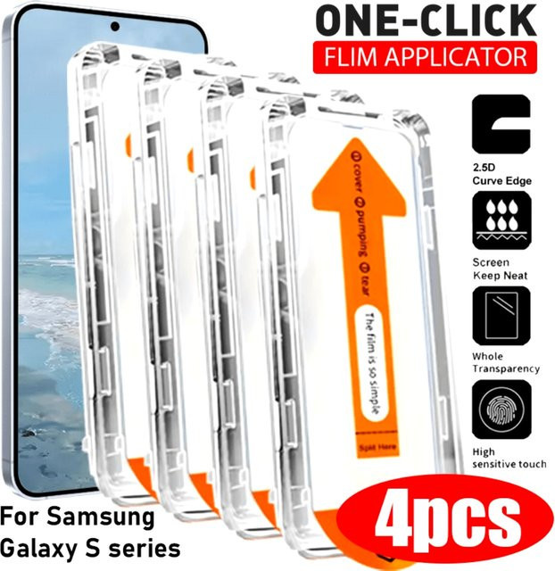 4er-Pack MLHJ Ultra-Klarer Displayschutz für Samsung Galaxy S25, Glas mit Ein-Klick-Installation, Transparent - Bild 1