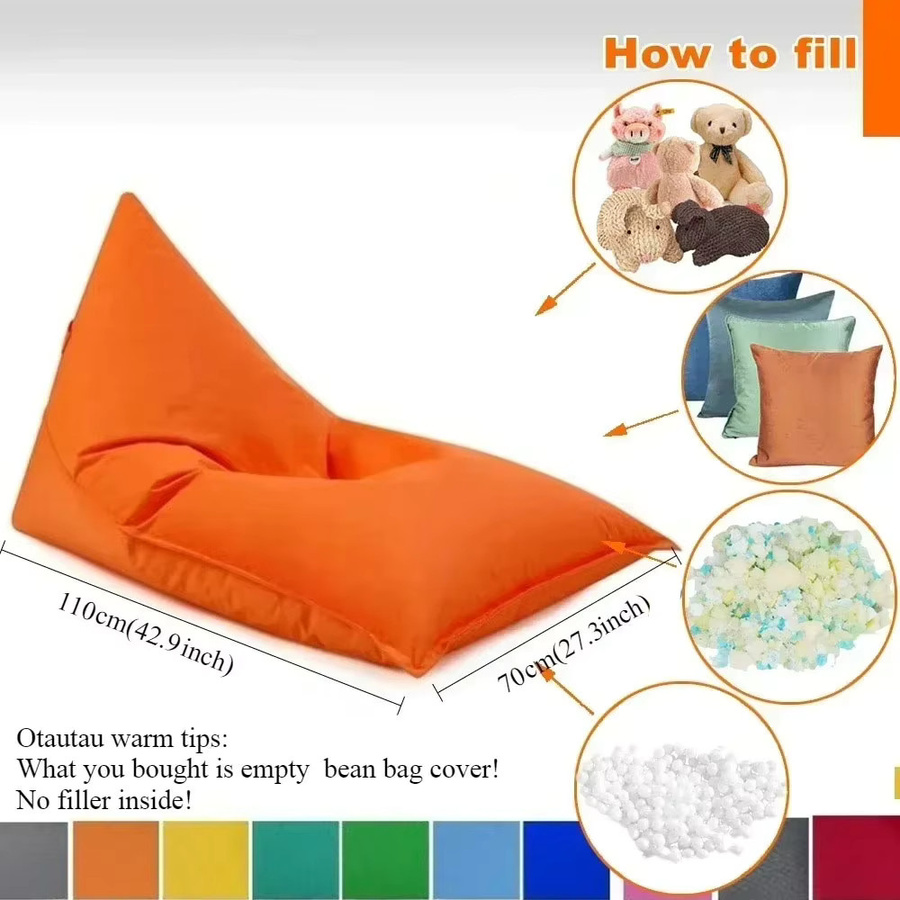 OTAUTAU Wasserdichte Sitzsack Abdeckung für Outdoor, Pool und Strand, Farbe: Weiß - Bild 2