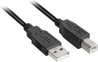 Sharkoon USB 2.0 Kabel mit USB-A auf USB-B Stecker in Schwarz - Bild 1