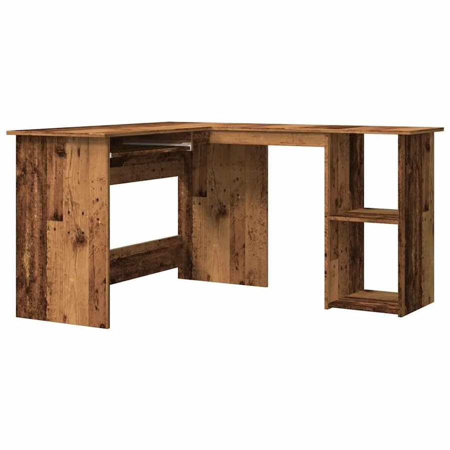 vidaXL Eckschreibtisch in Altholz-Optik aus Holzwerkstoff, Farbe Braun, B/T/H: 120 x 140 x 75 cm - Bild 2