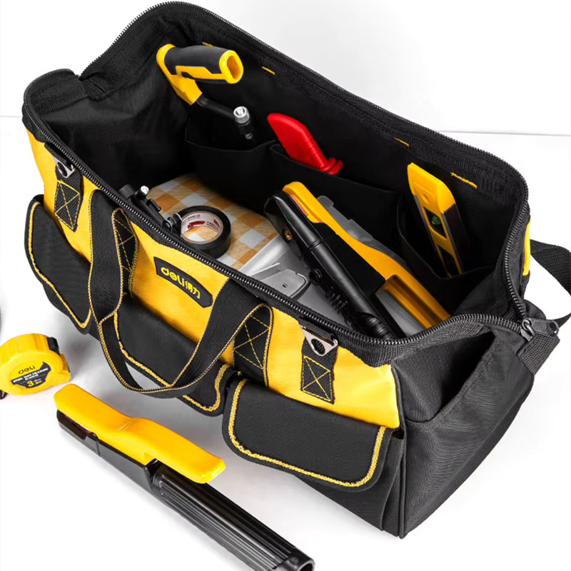 Deli Elektriker-Werkzeugtasche aus verschleißfestem Material für Holzbearbeitung und Reparaturen, B/T/H: 43,0 x 29,0 x 20,0 cm - Bild 4