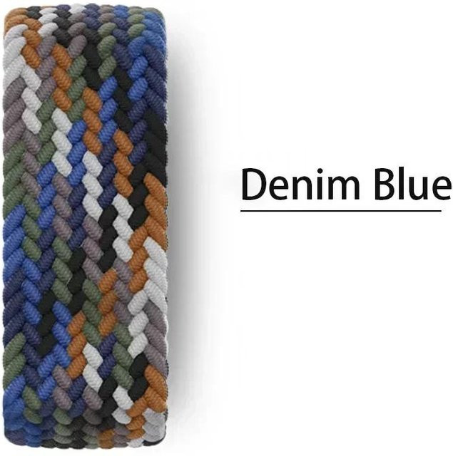 CAOWTAN Uhrenarmband Nylon, geflochtenes Solo Loop, denim-blau, Unisex - Bild 1