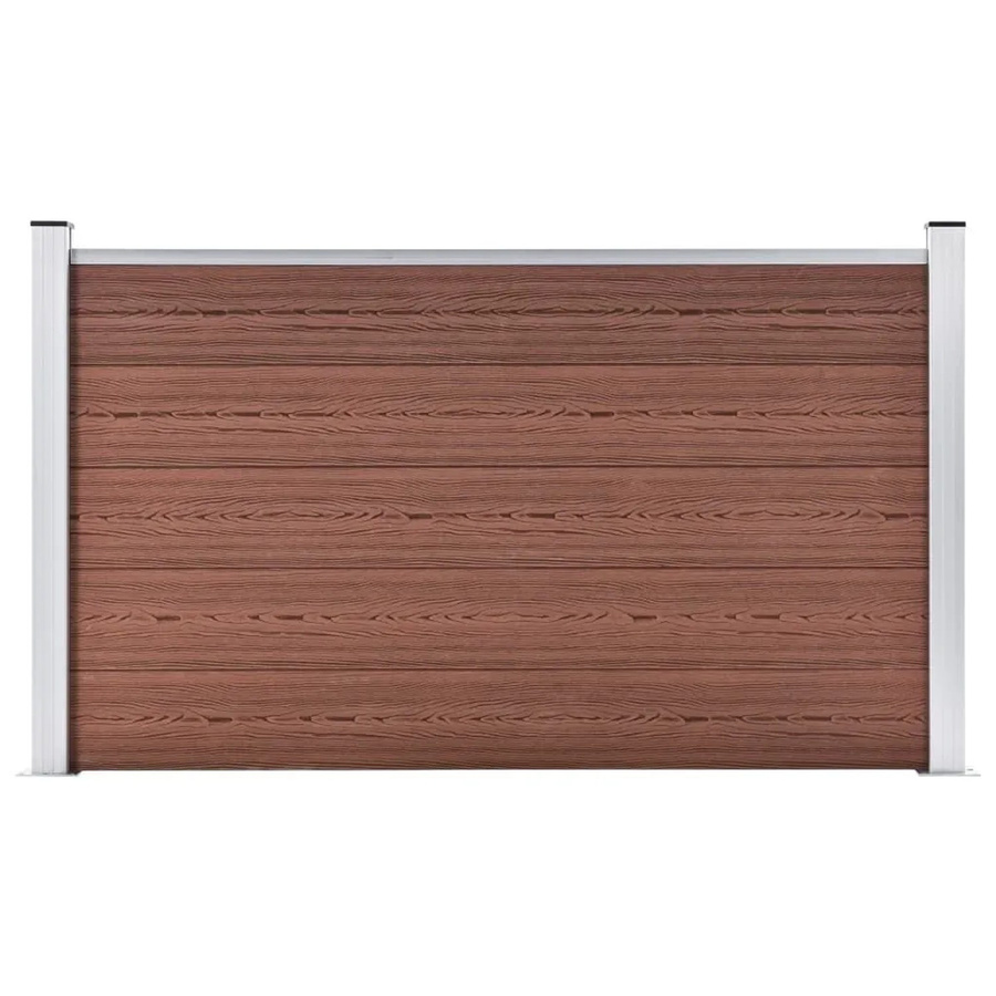 vidaXL Gartenzaun aus WPC und Aluminium in Braun, Höhe: 105 cm, Breite: 180 cm - Bild 2