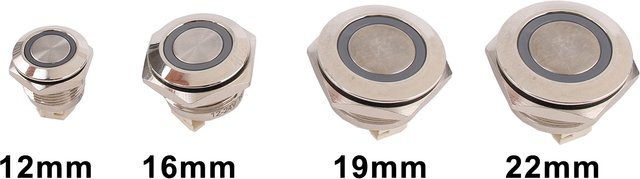 DIANQI Ultrakurzer Drucktastenschalter aus Metall mit Draht und 150 mm Ring, Wasserdicht, 1 Schließer, 3–6 V, Erhältlich in Rot, Grün oder Blau - Bild 1