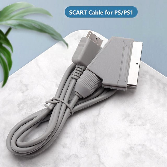 xunbeifang AV-Scart-Kabel für Playstation One und PS1, Grau, Länge: 1,8 m - Bild 1