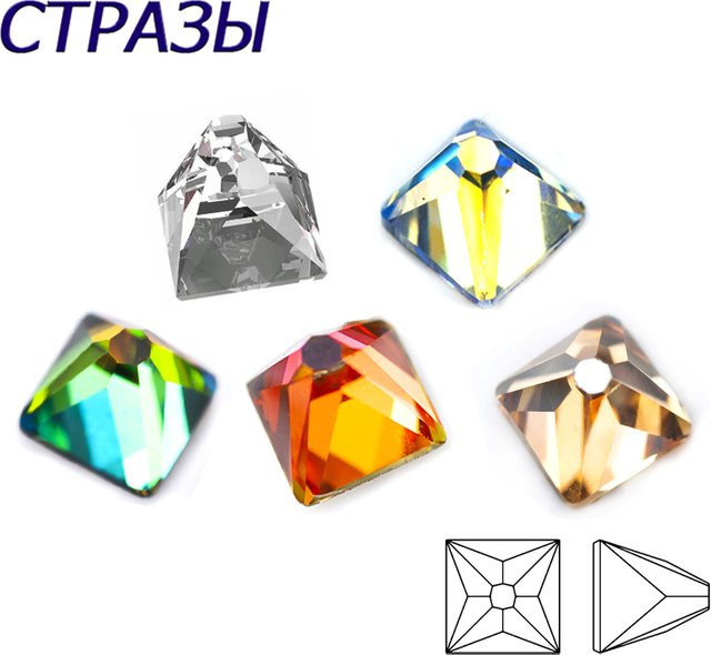 Nagel Charms 3D Kristall, geometrische Würfel, Quadrat, Crystal AB, Unisex - Bild 1
