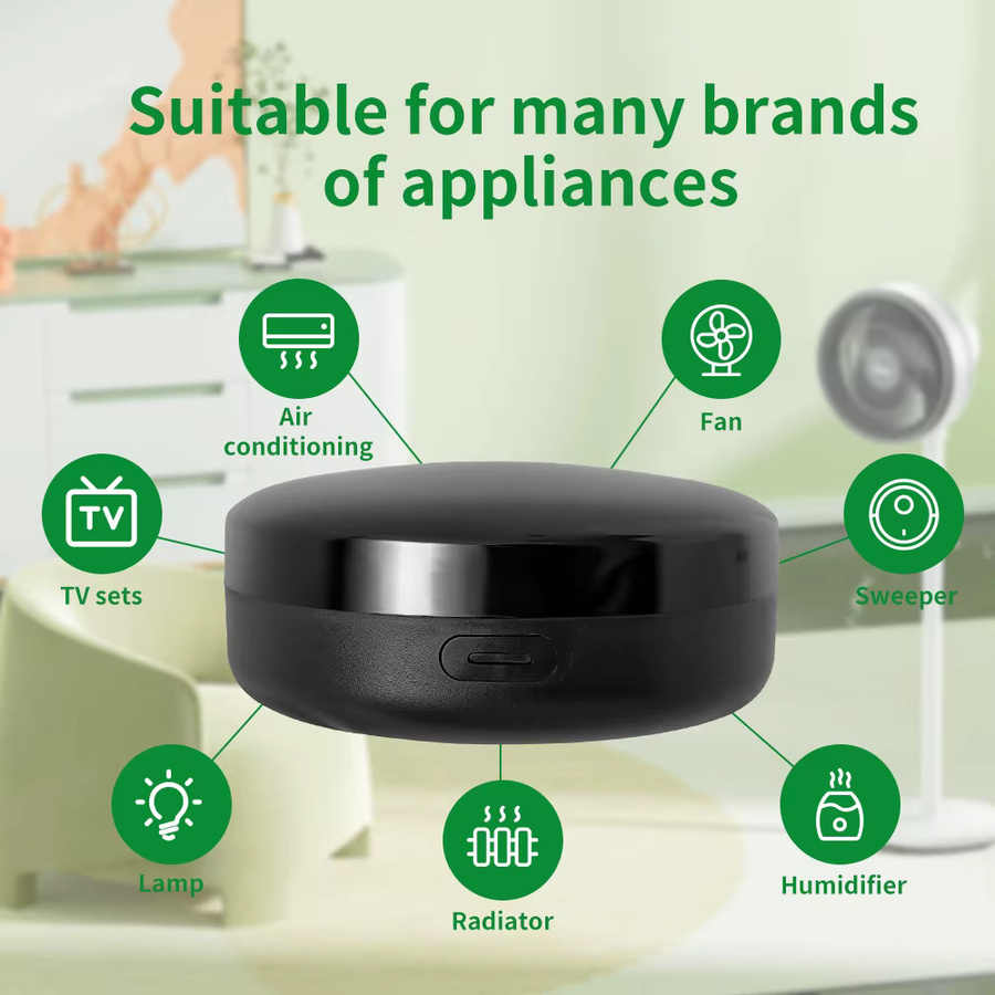 Tuya WiFi Smart IR Fernbedienung Infrarot Controller für Smart Home mit App-Steuerung, kompatibel mit Alexa und Google Home, Schwarz - Bild 4
