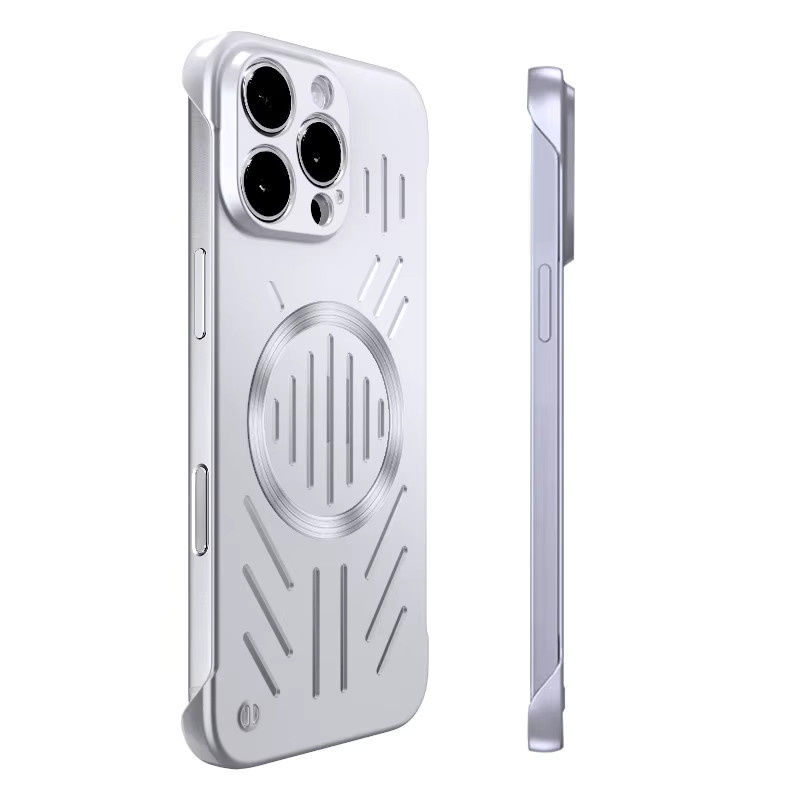 Magnetische Schutzhülle für HONOR 200 100 90 80 70 60 50 Pro mit Wärmeableitung und MagSafe kompatiblem kabellosem Laden, Metallic PC Hard Cover, Silber - Bild 3