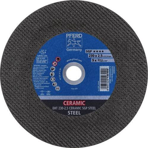 PFERD Trennscheibe EHT 230-2,5 Ceramic SGP Steel gerade für Stahl, Farbe: Grau, 25 Stück, Durchmesser: 230 mm - Bild 1